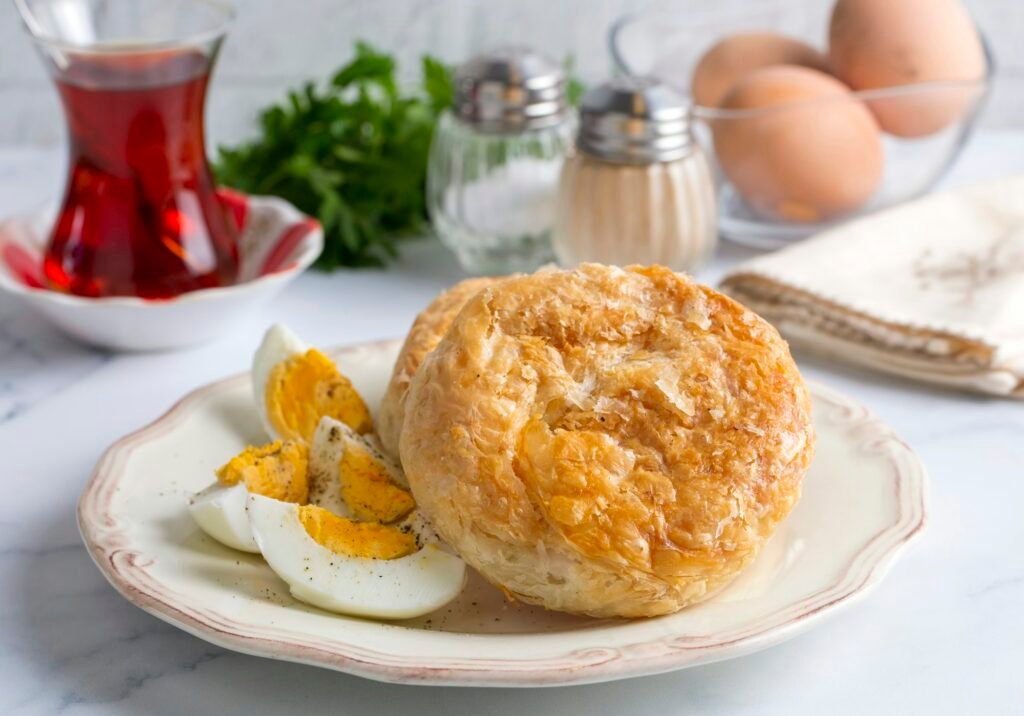 Turkish Traditional Bakery Bagel (Boyoz) and boiled egg