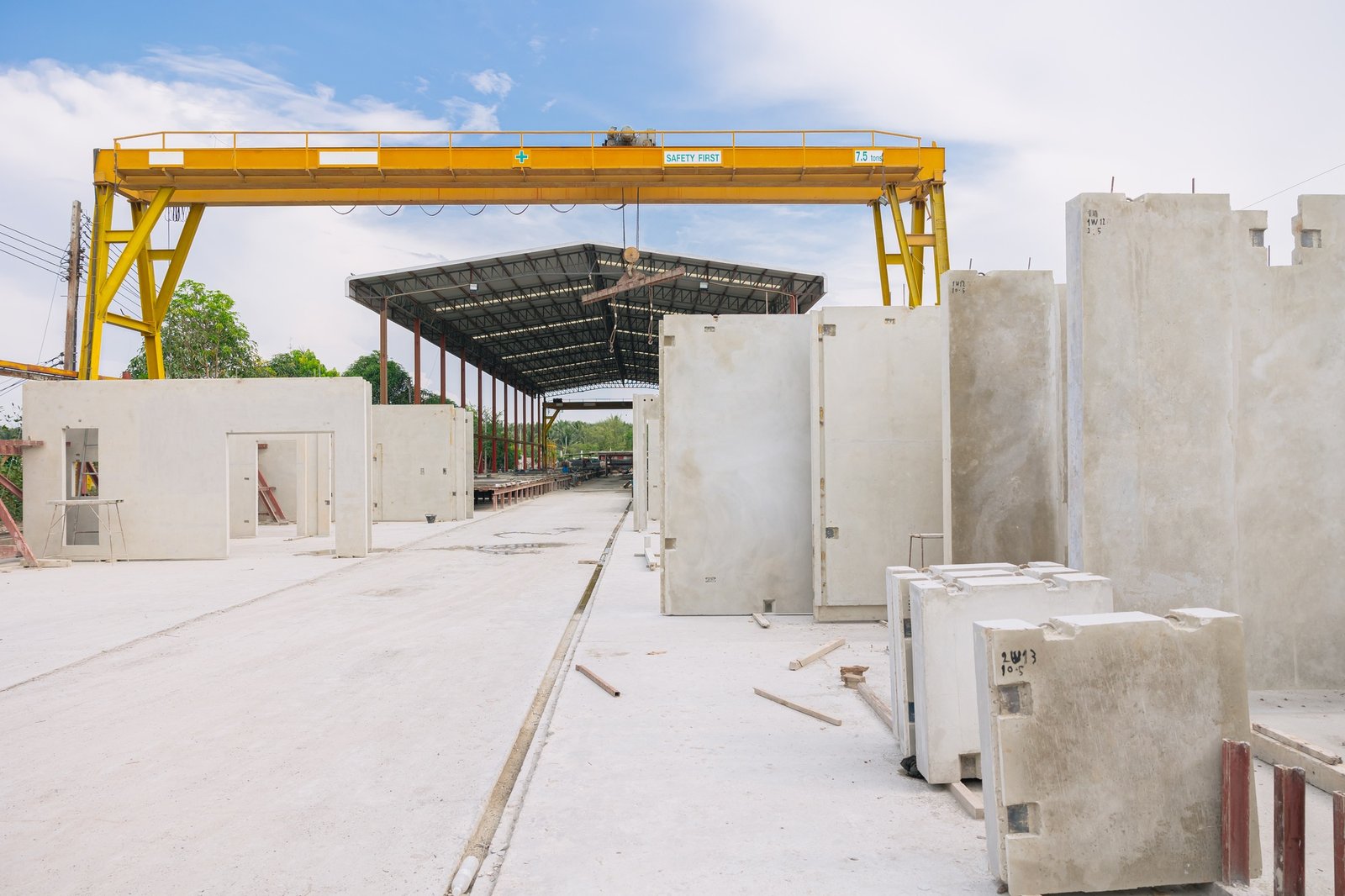 Struktur pracetak beton bertulang Industri Pabrik Pabrik manufaktur.